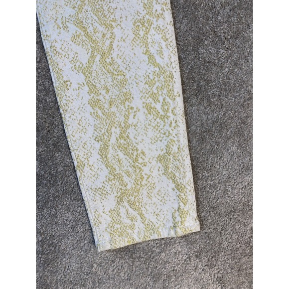 7 For All Mankind  Jacquard Pants Gold Snake Skin Skinny Stretch  Sz 28 NWOT - Picture 7 of 10